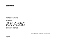 Yamaha RX-A550 - Owners manual 